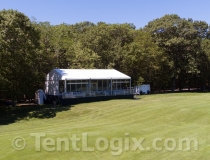 golf course tent with glass walls