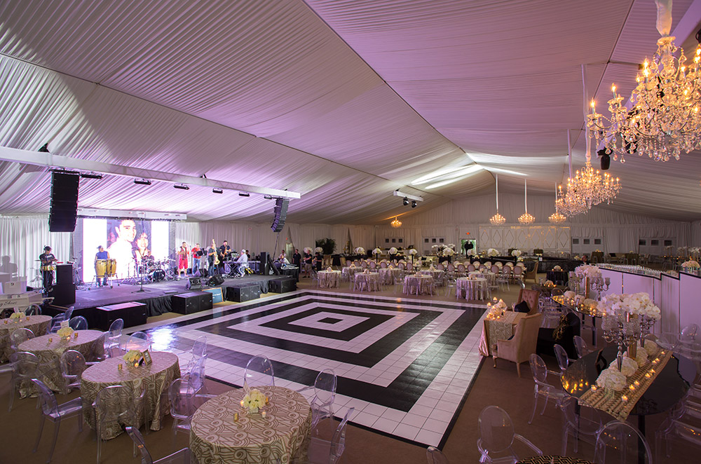 wedding tent and dance floor