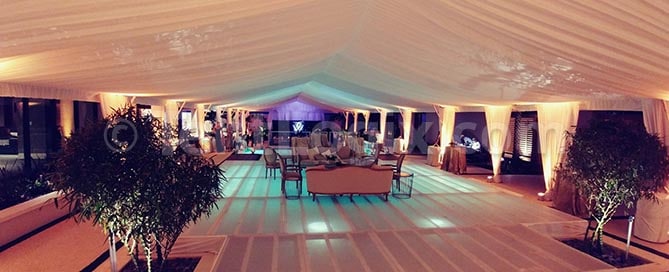wedding tent with pool cover